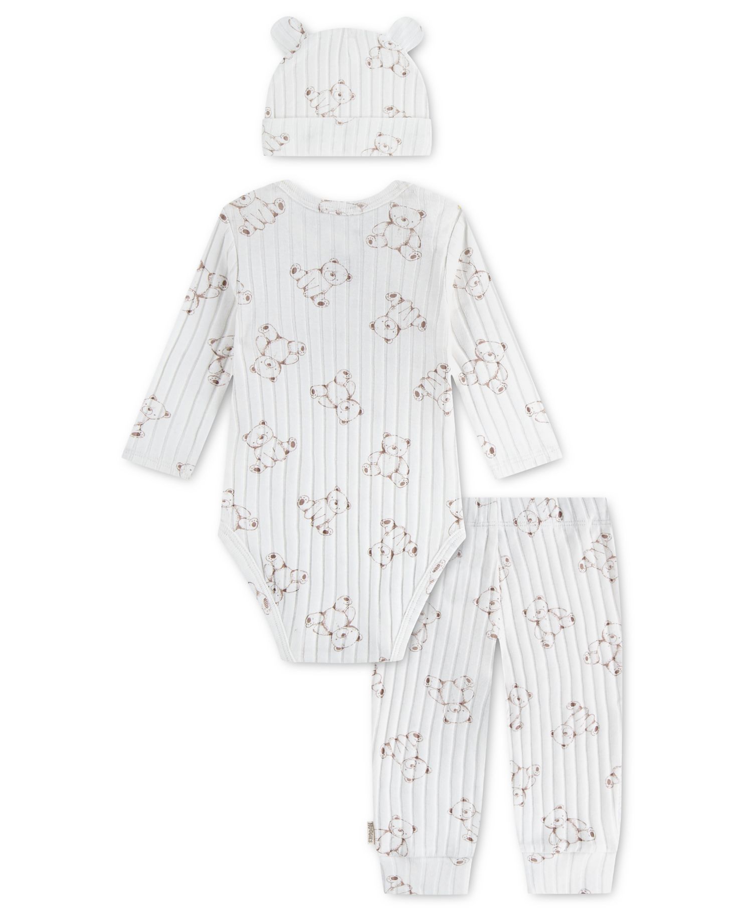 Baby Boys' and Baby Girls' Babywear Long-Sleeve Bodysuit, Pants and Hat, 3-Piece Set