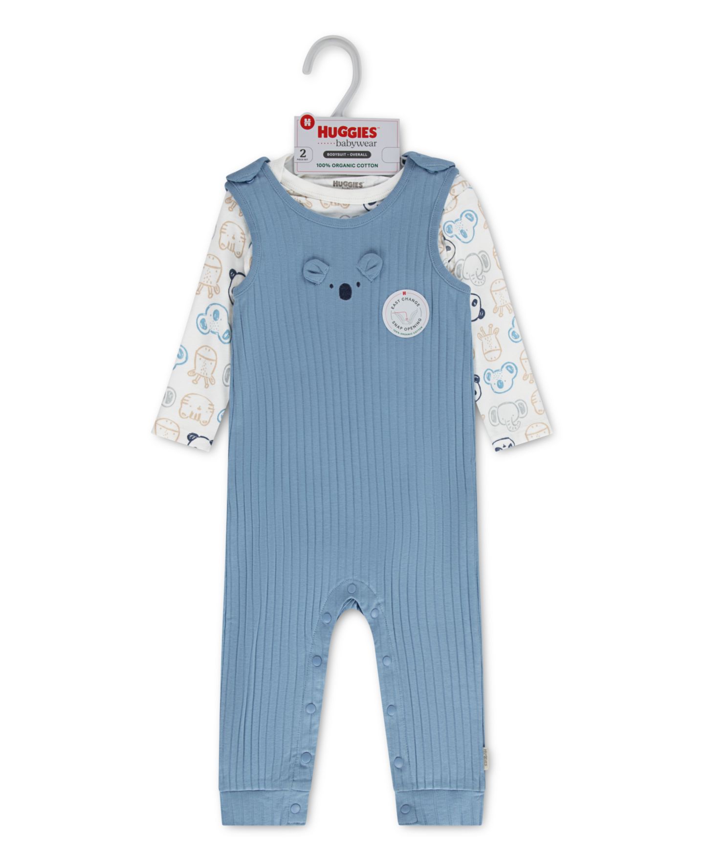 Комплект для мальчика Huggies: полукомбинезон без рукавов и боди, 2 предмета, цвет: Glacier Lake — фото 3