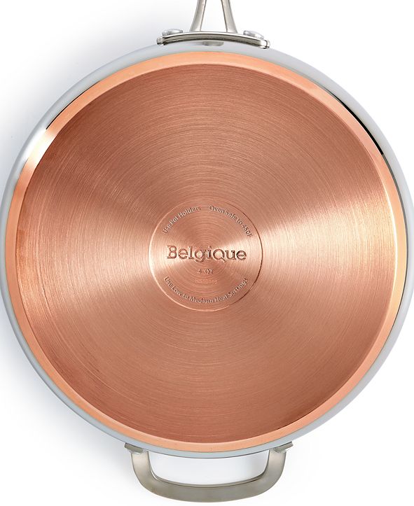 Belgique Copper Bottom 4Qt. Saute Pan with Lid, Created for Macy's