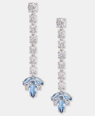 Cubic Zirconia Linear Drop Earrings