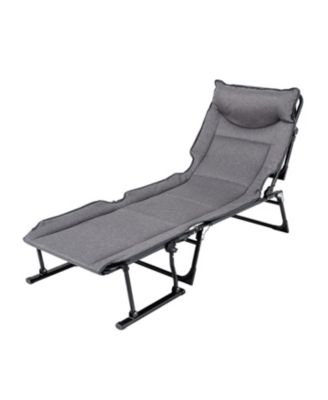 3-in-1 Folding Camping Cot Convertible Single Sofa Chair, 375-lb Cap