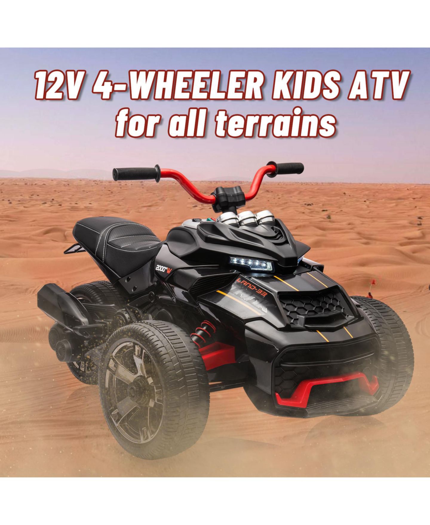 Детская игрушка homfan Powerful 12V 3-Wheel Electric ATV Motorcycle with Remote Control, 66 lbs Capacity, Ages 3+, цвет: Чёрный — фото 6
