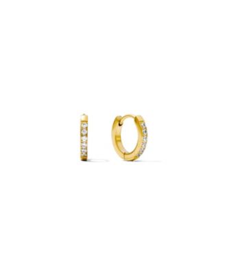 18K Gold-Plated Pave Huggie Hoop Earrings
