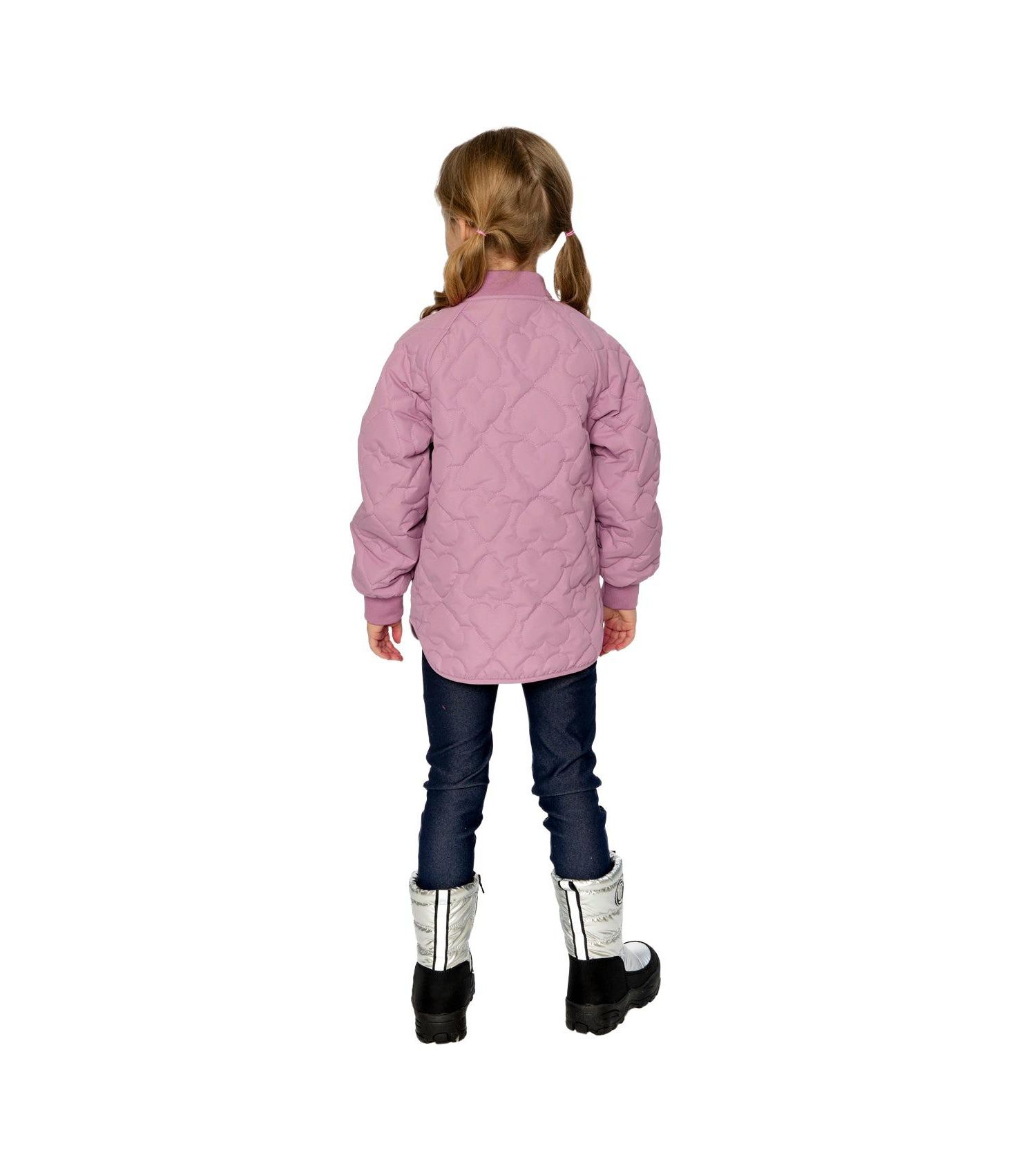Little and Big Girl 6-14 Quilted Raglan Sleeve Jacket Mauve