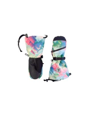 Little,Big Girl Kids&baby (6-16)Teknik Winter Mittens Multicolored with Diamond Pattern