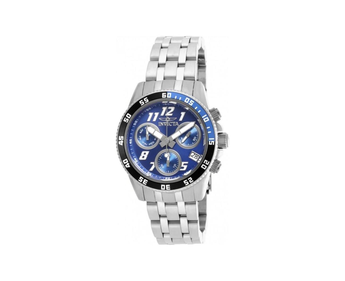 Мужские часы Invicta 19184 Pro Diver Quartz Chronograph Metallic Blue Dial, цвет: Серебряный — фото 2