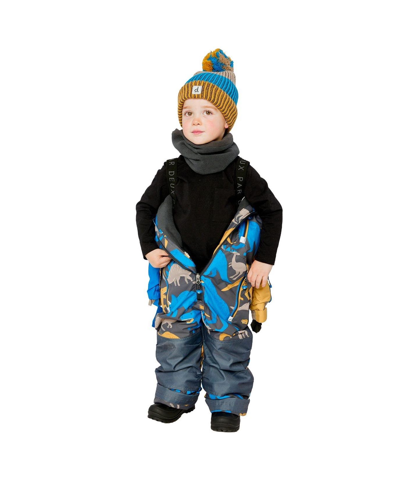 Комбинезон Deux par Deux One Piece Play Snowsuit Dinosaur Print для мальчиков-малышей, цвет: Серый / Синий — фото 5