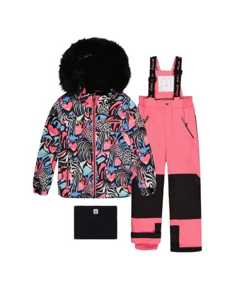 Комплекты Deux par Deux Two-Piece Play Snowsuit для девочек-малышей, цвет: Чёрный зебра с принтом