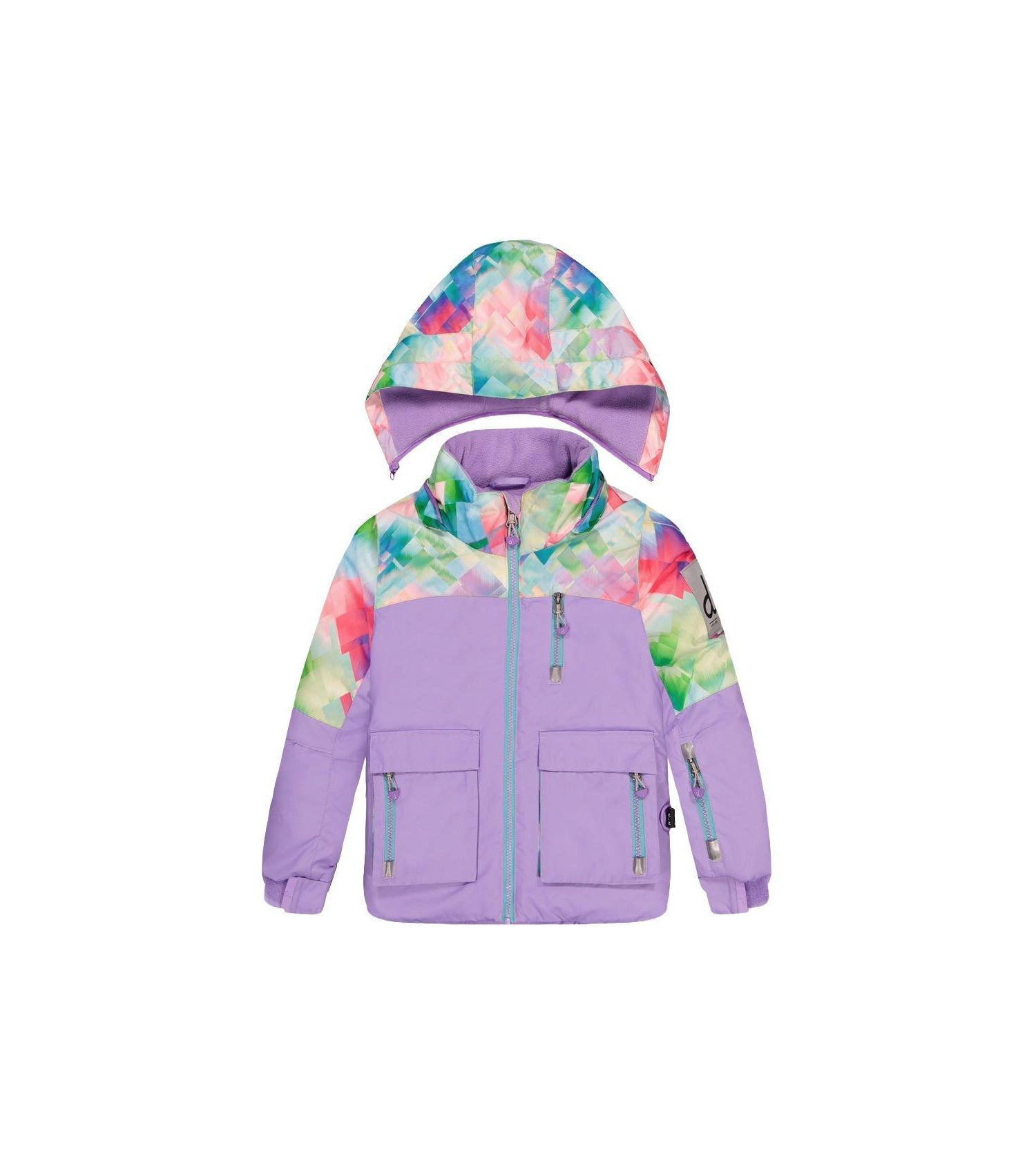 Big Girls (6-14) Two Piece Play Snowsuit Multicolored with A Diamond Pattern