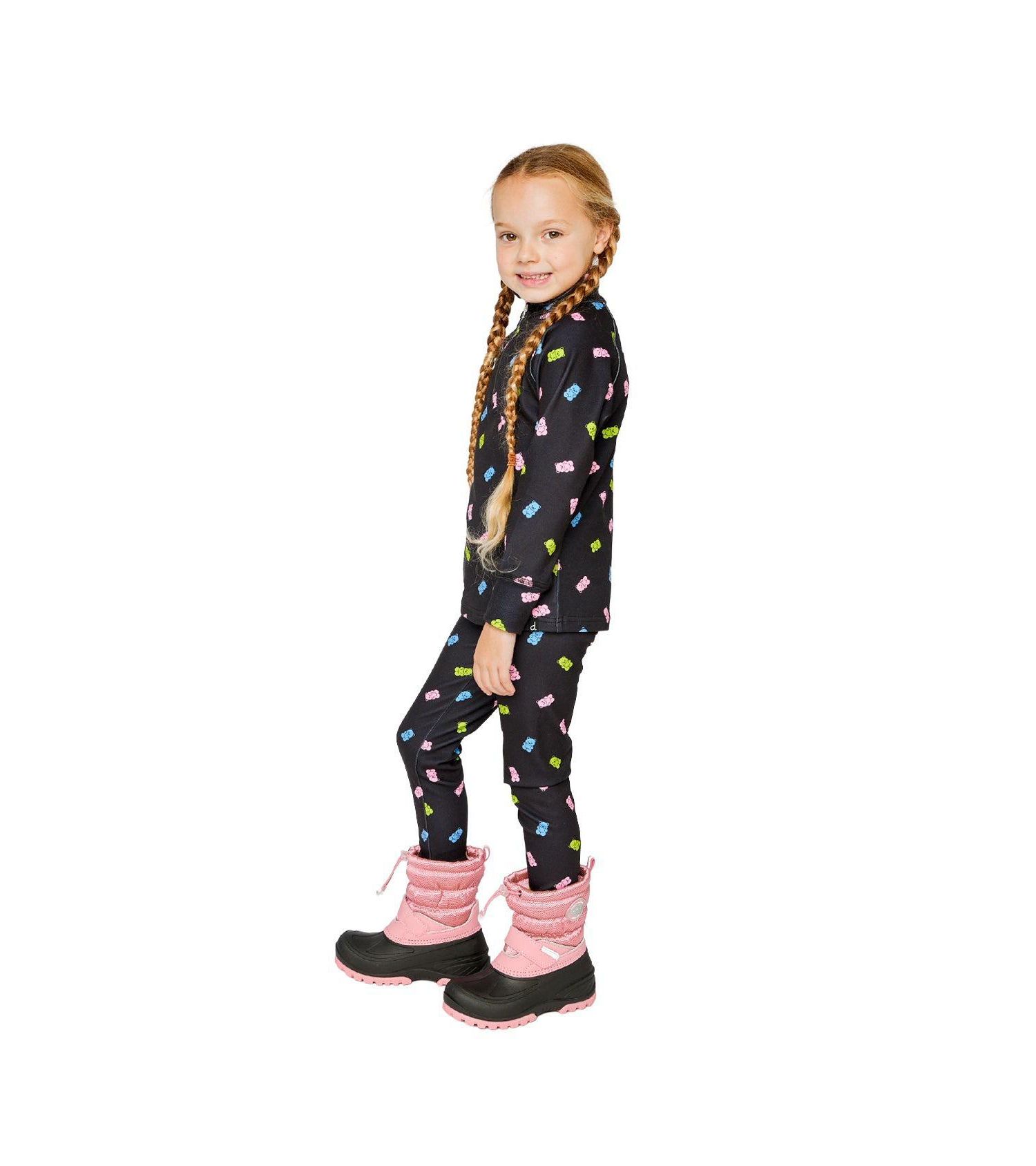 Big Girls (6-14) Two Piece Thermal Underwear Printed Gummy Bears