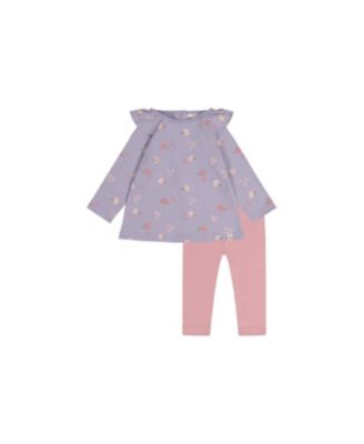 Baby Girl ( 3M to 24 M ) Cotton Tunic and Legging Set Hedgehog Print