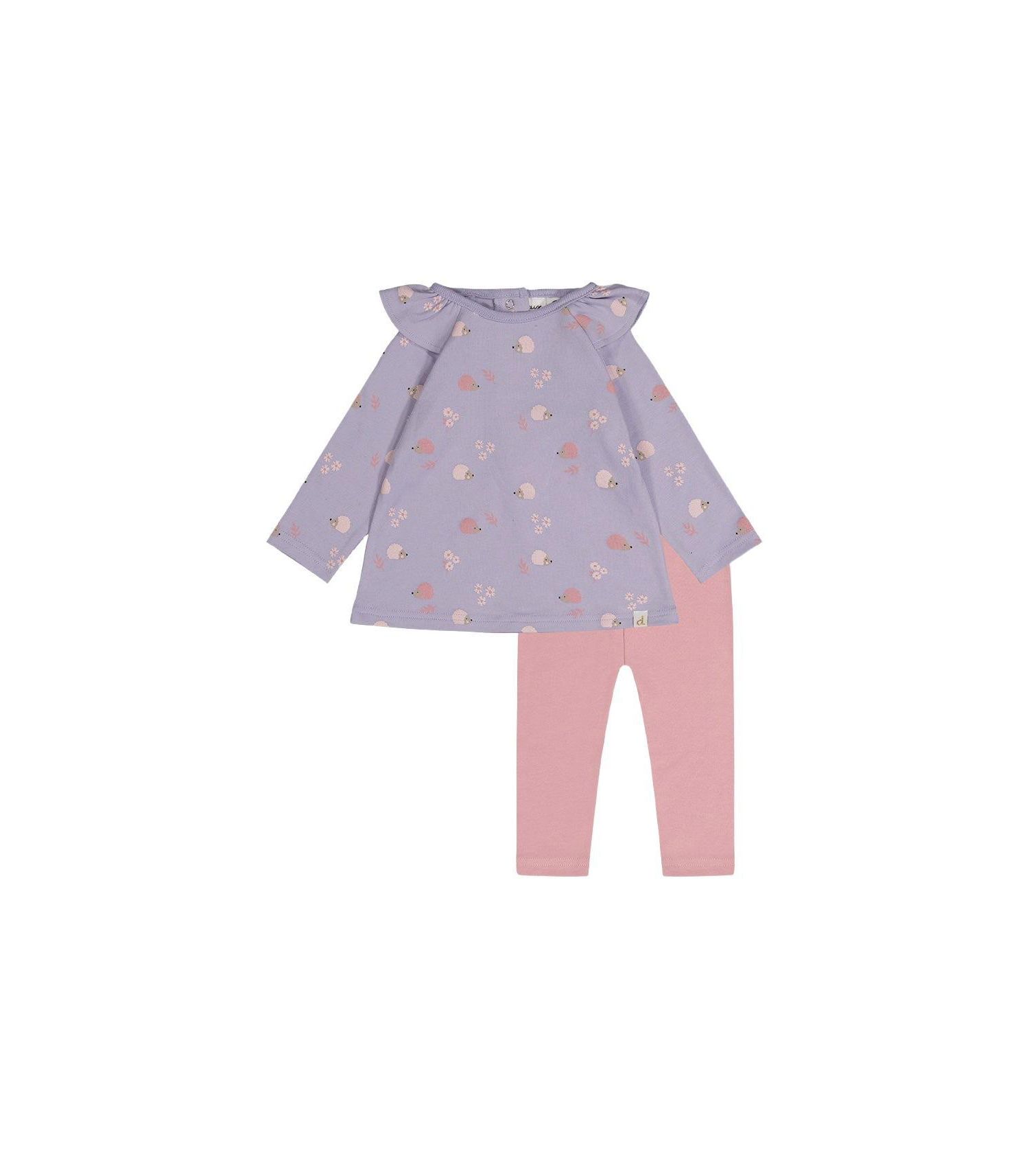 Baby Girl ( 3M to 24 M ) Cotton Tunic and Legging Set Hedgehog Print