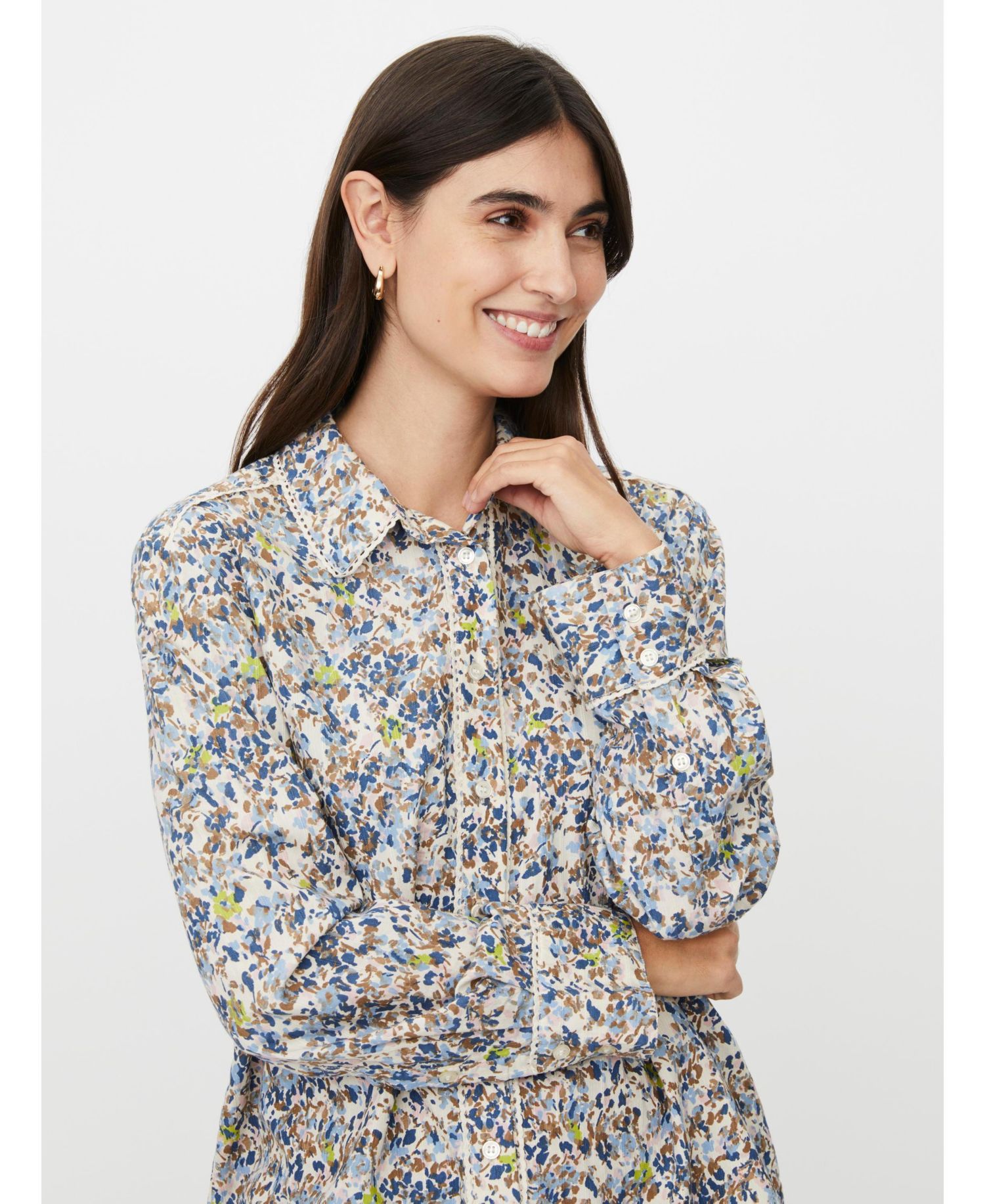 Women's MaIthyria Long-Sleeve Floral-Print Button-Down Shirt