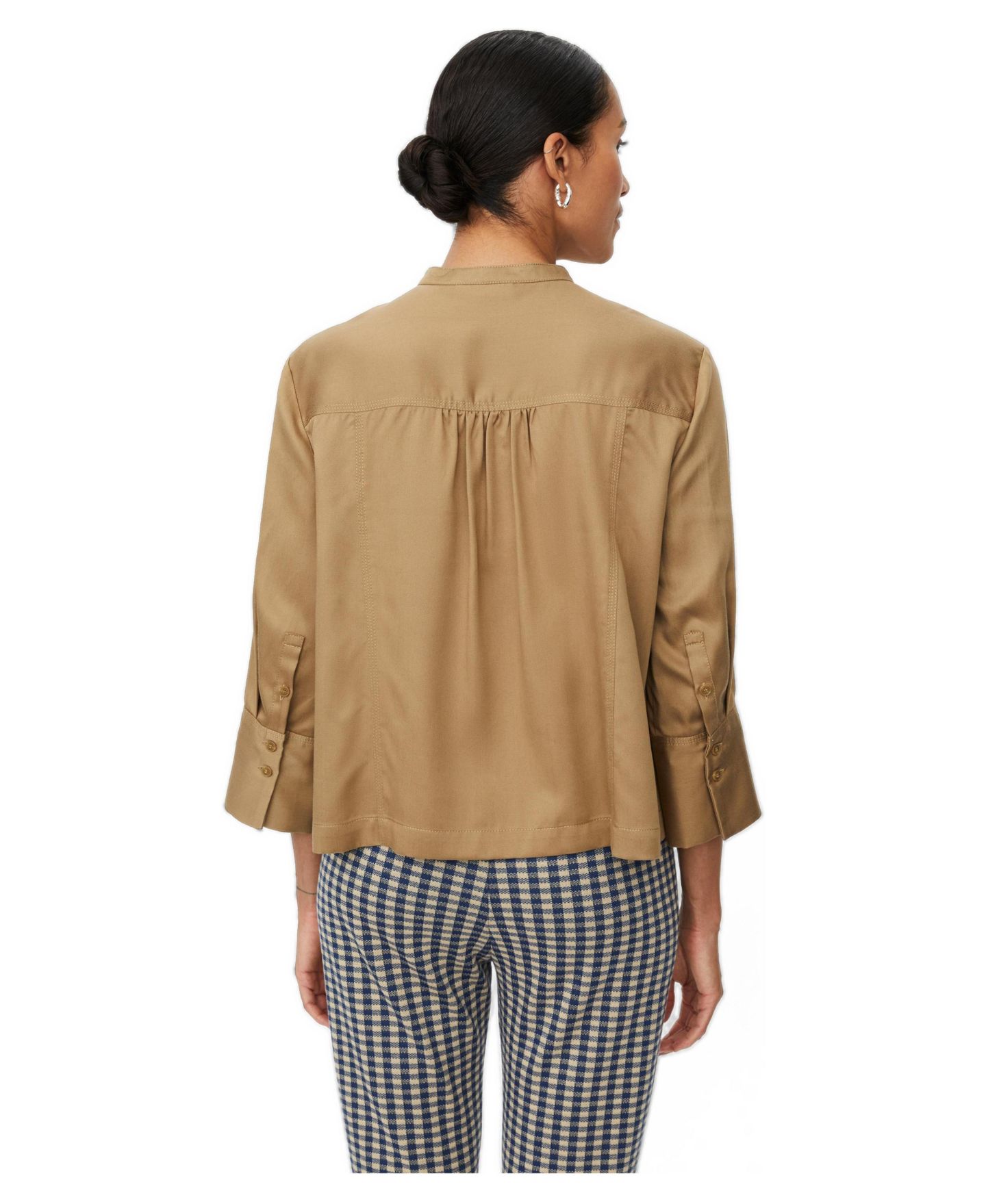 Женская блузка Masai Copenhagen MaIthoria 3/4 Sleeve Mandarin Collar, цвет: Дубовый — фото 3