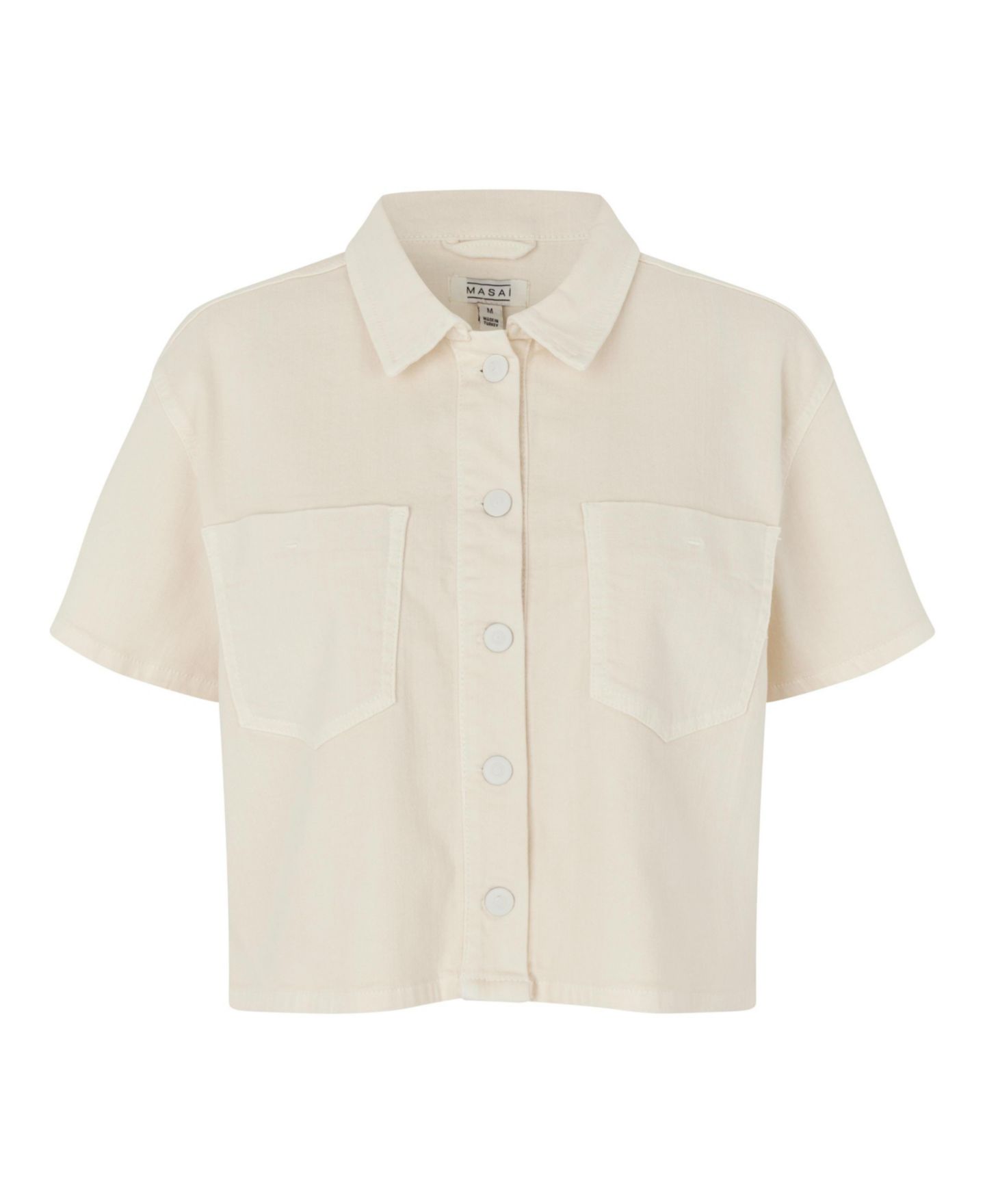 Женская рубашка Masai Copenhagen Maivonelle Cropped Short-Sleeve, цвет: Чёрный — фото 6