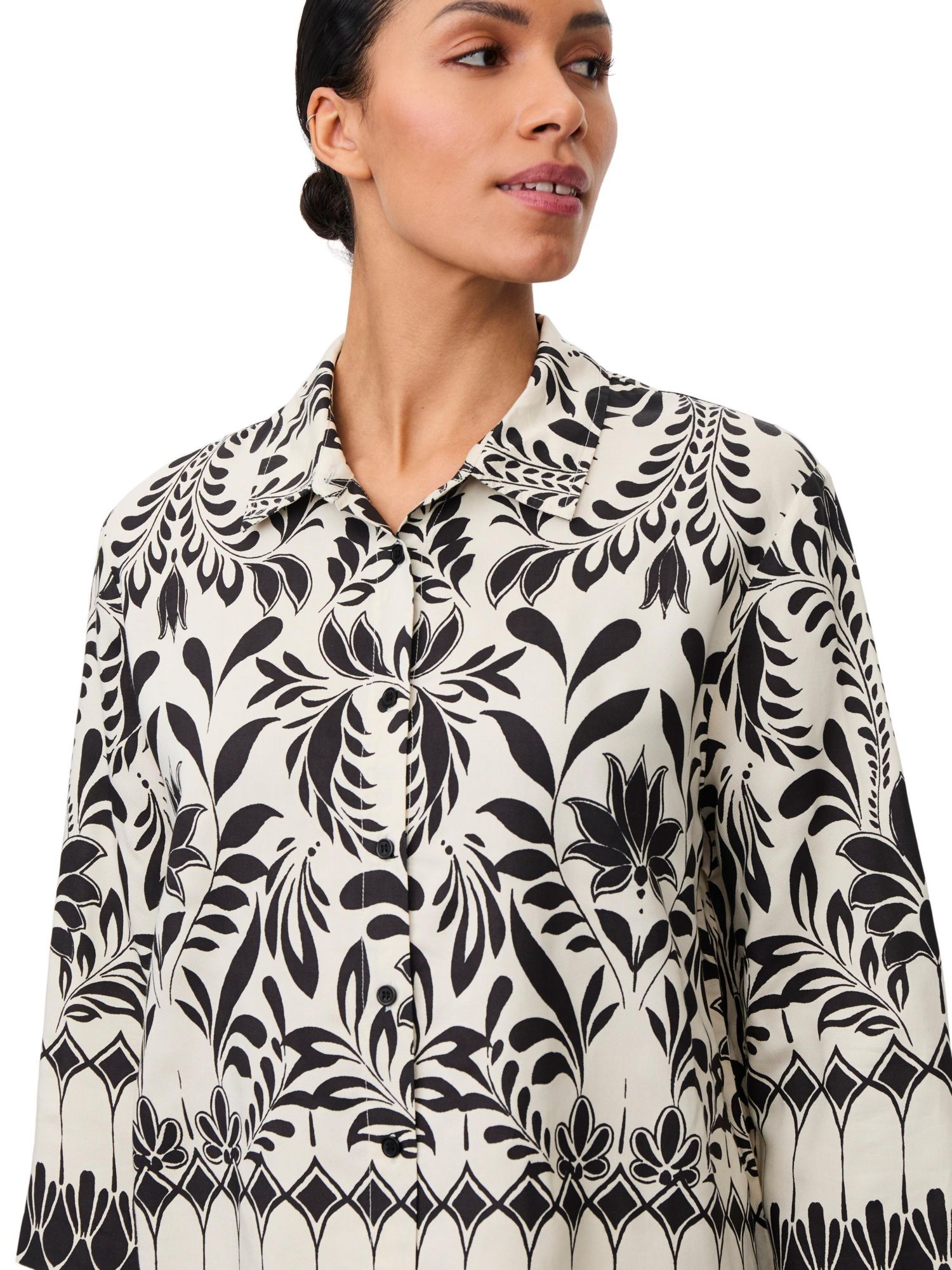 Women's Maisolde Garden Floral Boxy-Fit 3/4-Sleeve Shirt