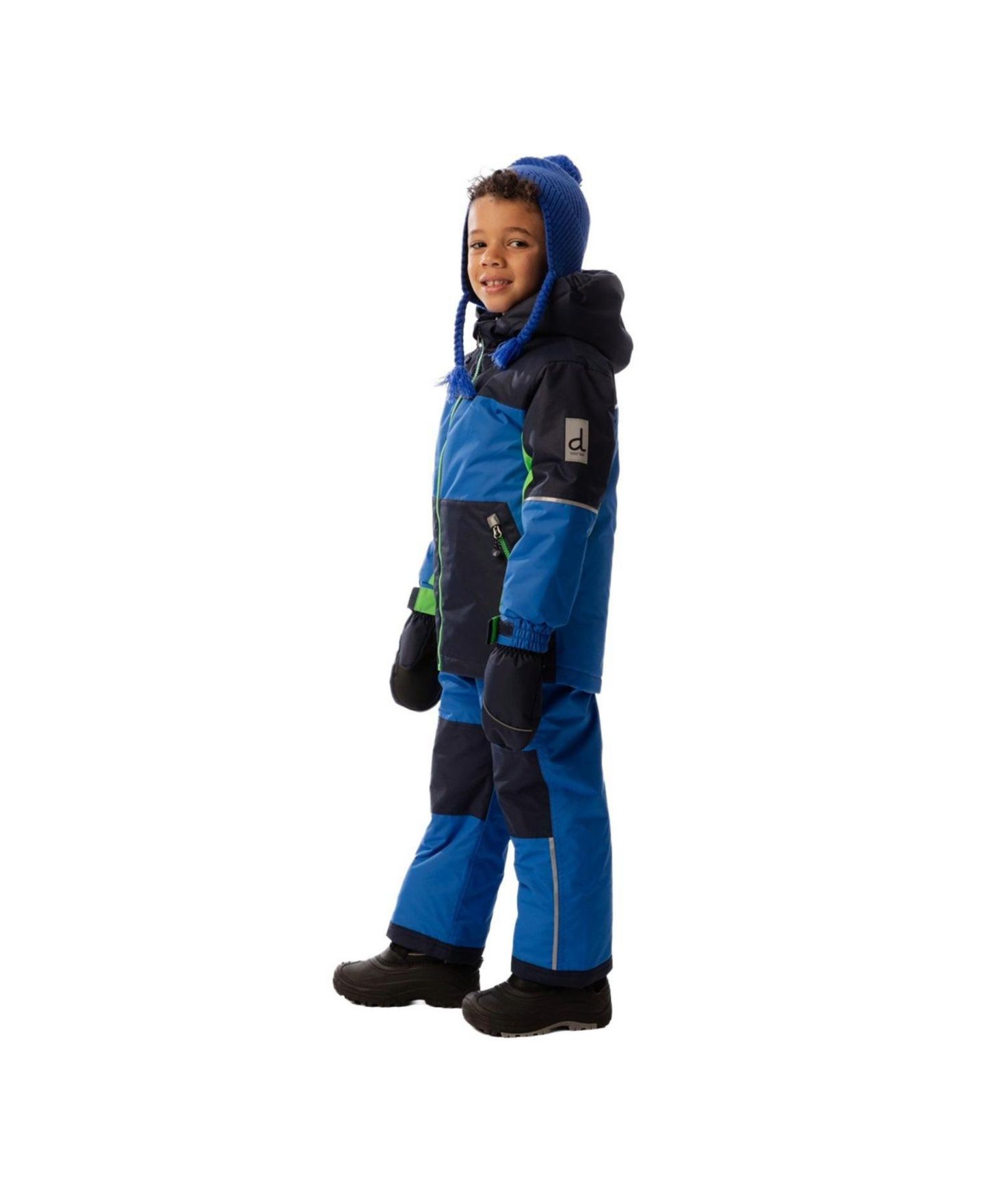 Deux par Deux Toddler Boy's (2T-5T) Light Weight Two Piece Chill Snowsuit, цвет: Синий / Зелёный — фото 2