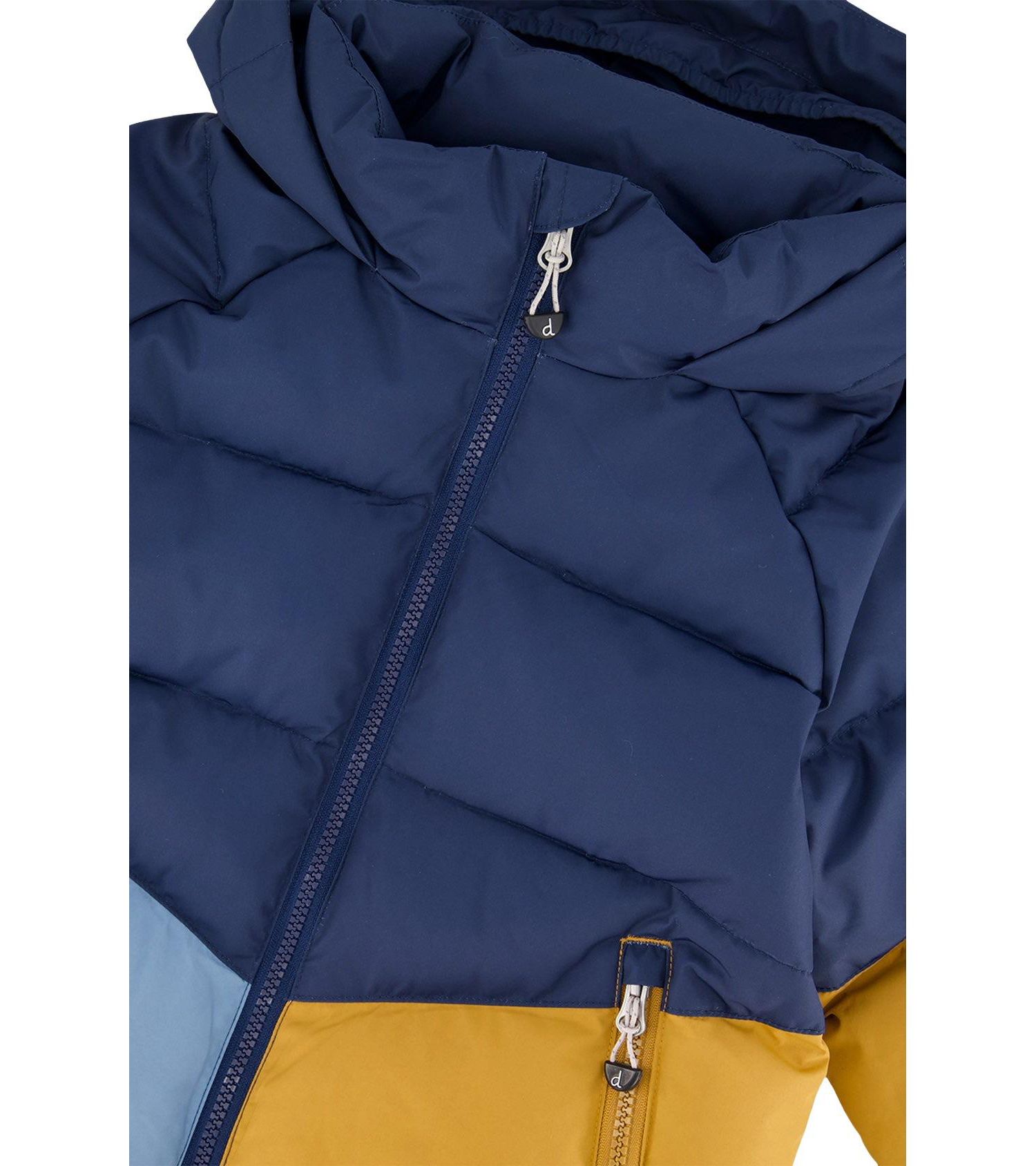 Little and Big Boy Color-Block Winter Jacket Dark Blue
