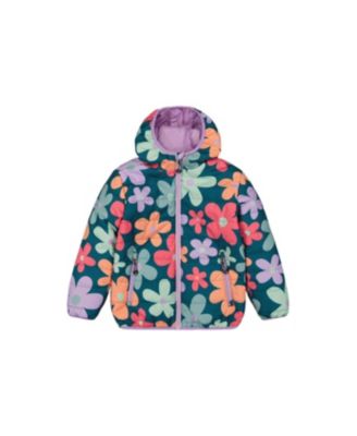 Kids&baby(2T-5T) Toddler Girl Quilted Mid-Season Jacket Floral Print
