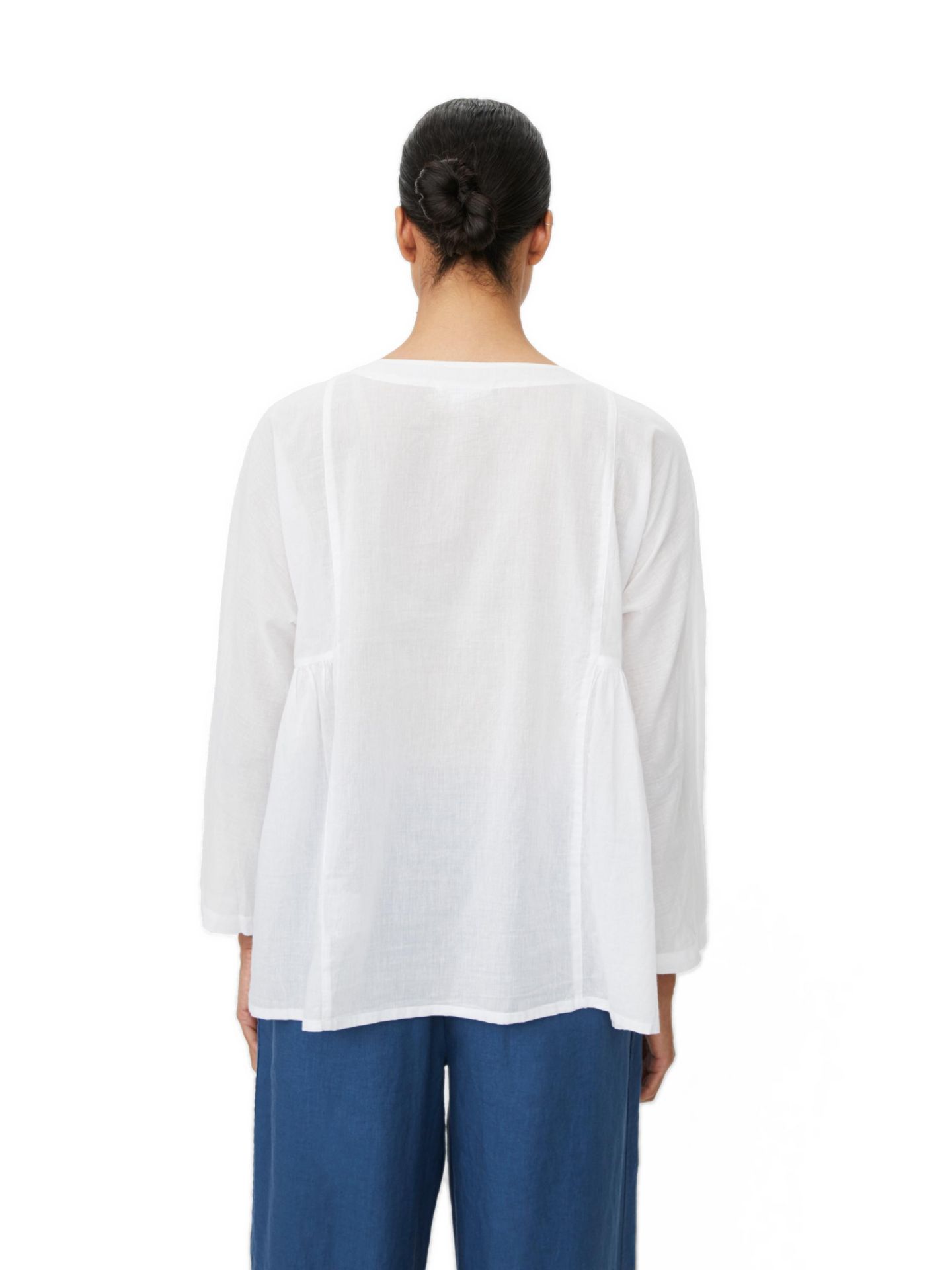 Женская блузка Masai Copenhagen MaIanelle Long-Sleeve Cotton Button-Up, цвет: Белый — фото 3