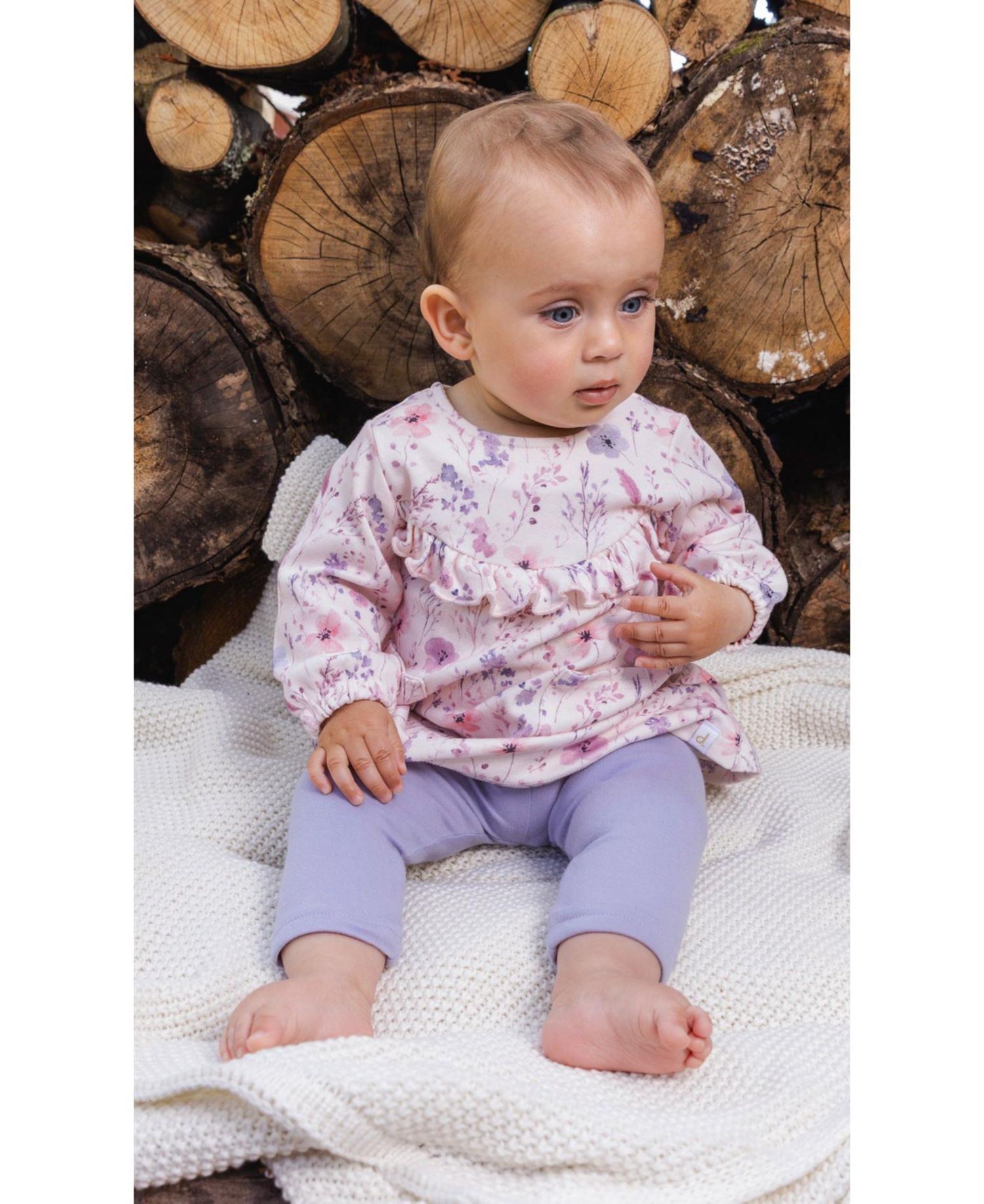 Baby Girl (3M - 24M) Cotton Dress and Legging Set