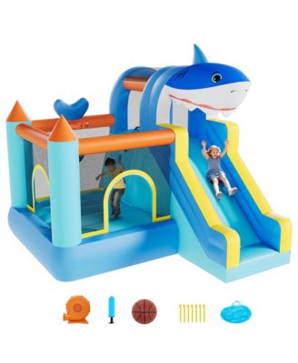 Inflatable Bounce House 109"L x 102"W x 98"H, Oxford Cloth with Slide & Air Blower, Accommodates 3 Children, Ages 3+