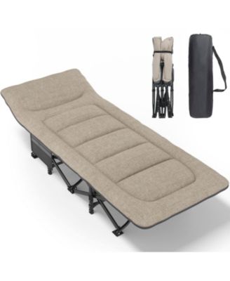 Camping Cot Portable Folding Bed with Cushion Tent Carry Bag
