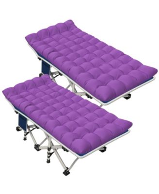 2 Pack Camping Folding Bed With Mattress Oxford Portable Heavy Duty