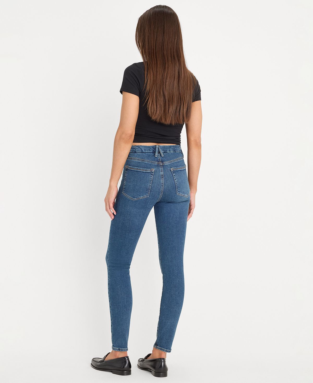 Good American Women's Good Legs Skinny Mid Rise Jeans, Regular & Plus Size view 5 — MAYCSS fashion products