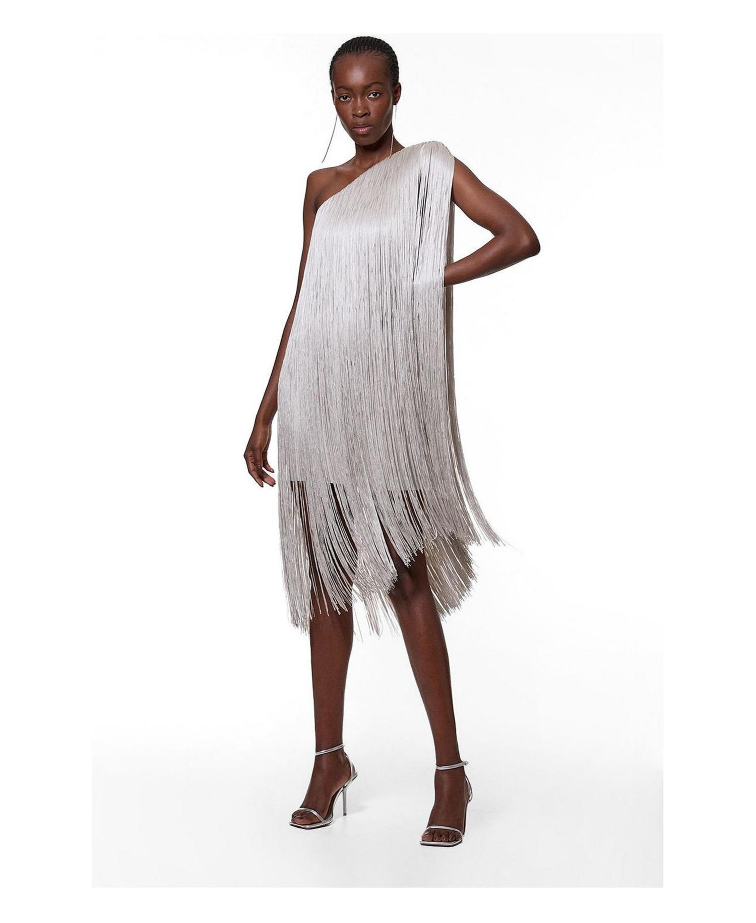 Women's One-Shoulder Fringe Mini Dress