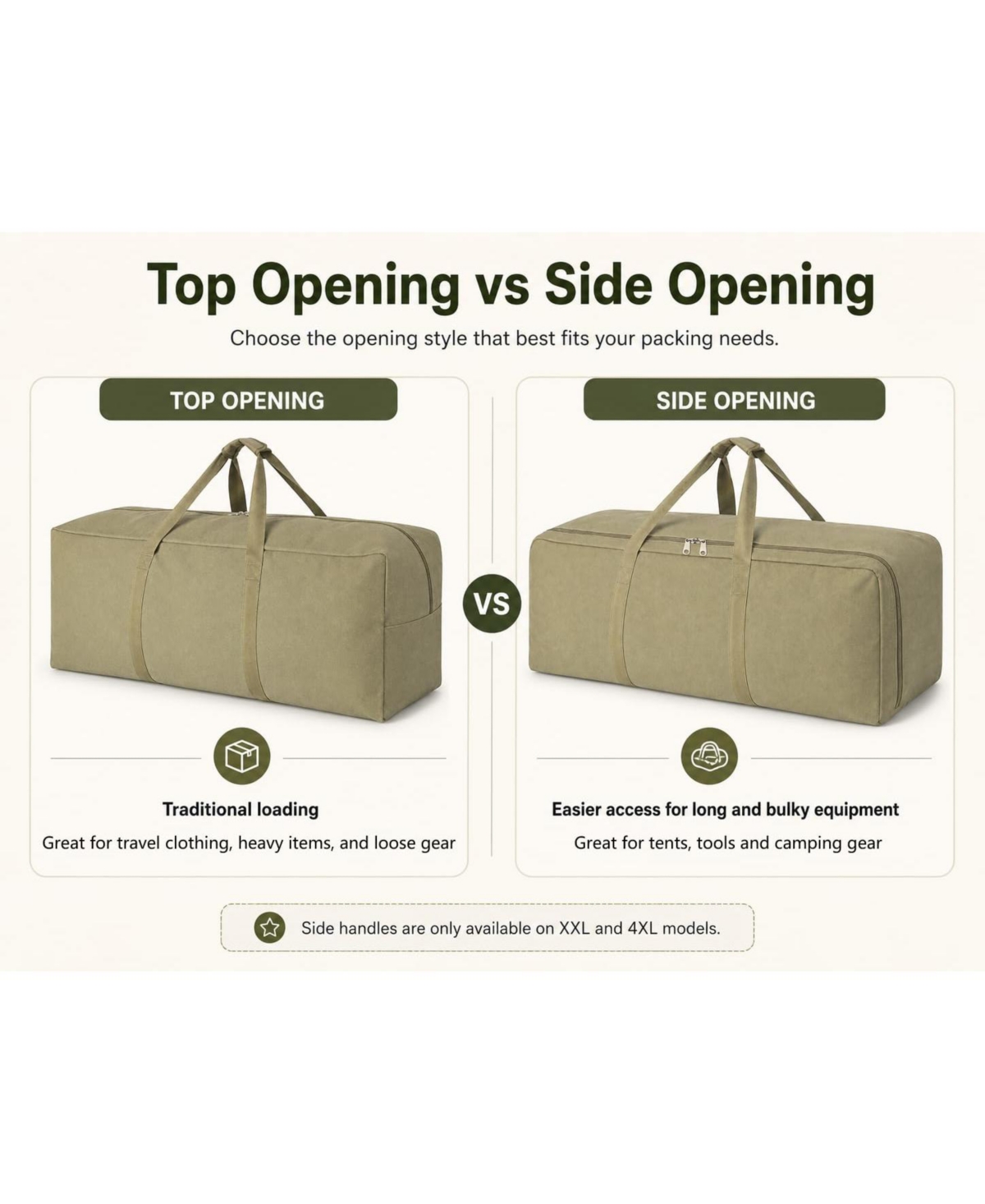 Piscifun Extra Large Canvas Travel Duffle Bag Heavy Duty Sports Camping Storage Bag