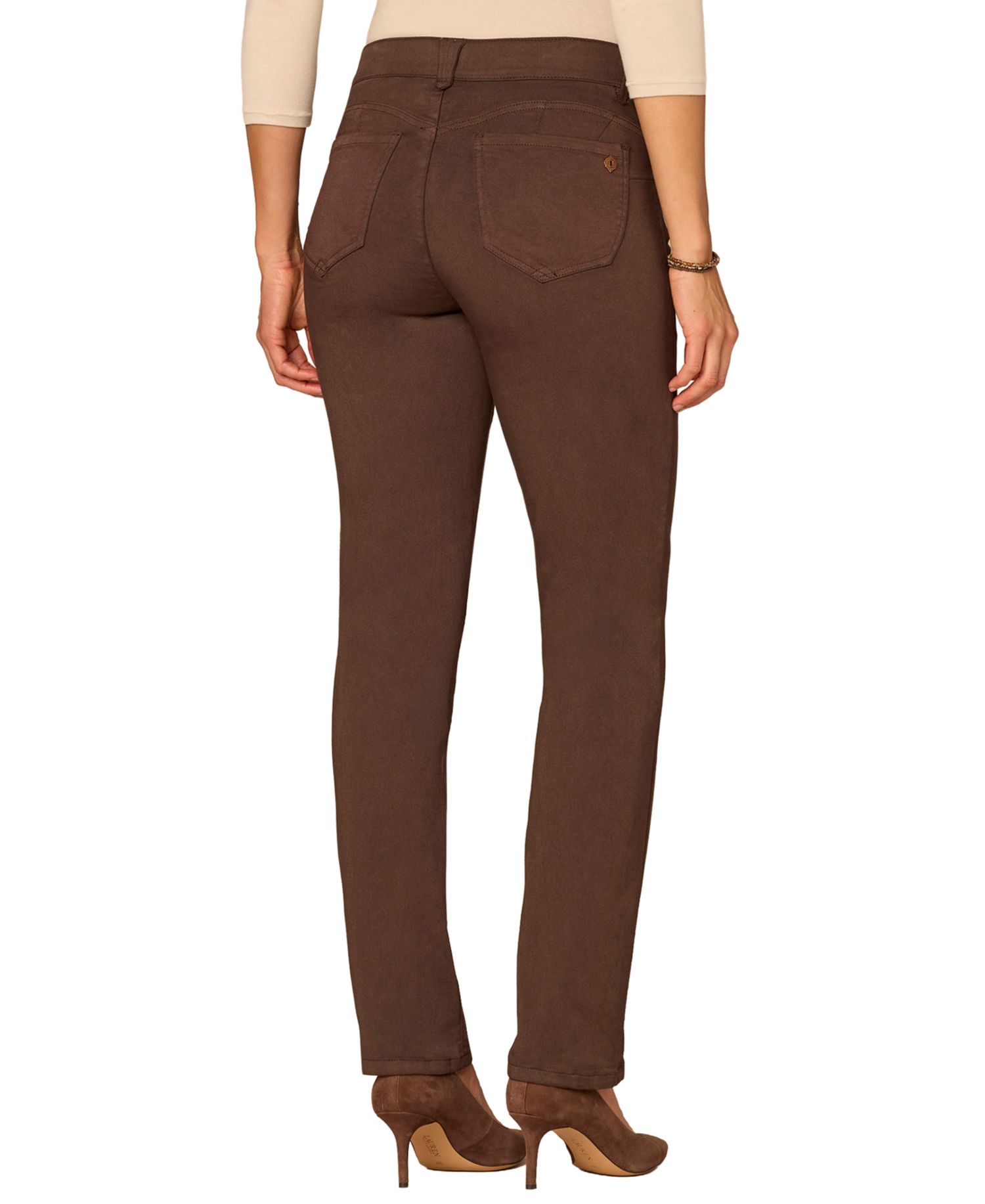 Petite "Ab"solution Mid-Rise Colored Straight-Leg Jeans