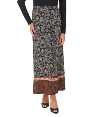 Women's Floral Maxi Elastic-Waist Skirt