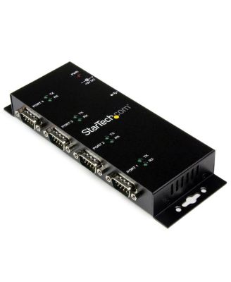 4 Port Wall Mountable USB to DB9 RS232 Serial Adapter Hub