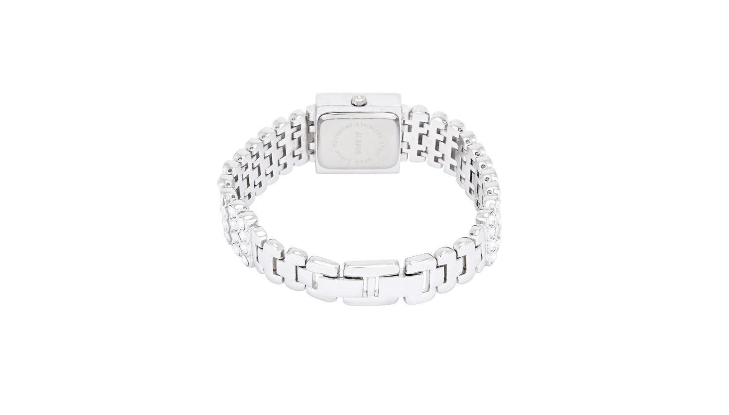 Women's Silver Jeweled Watch with Four Strands of Genuine Swarovski Crystals