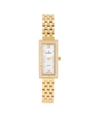 Women's 35x20mm MOP Crystal Bezel Watch with Stainless Steel Bracelet
