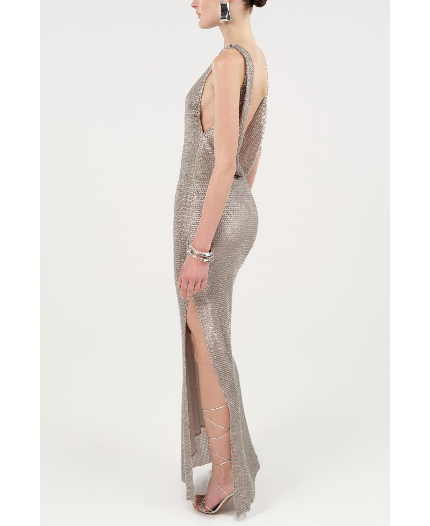 Women's Sequin Open-Back Maxi Dress