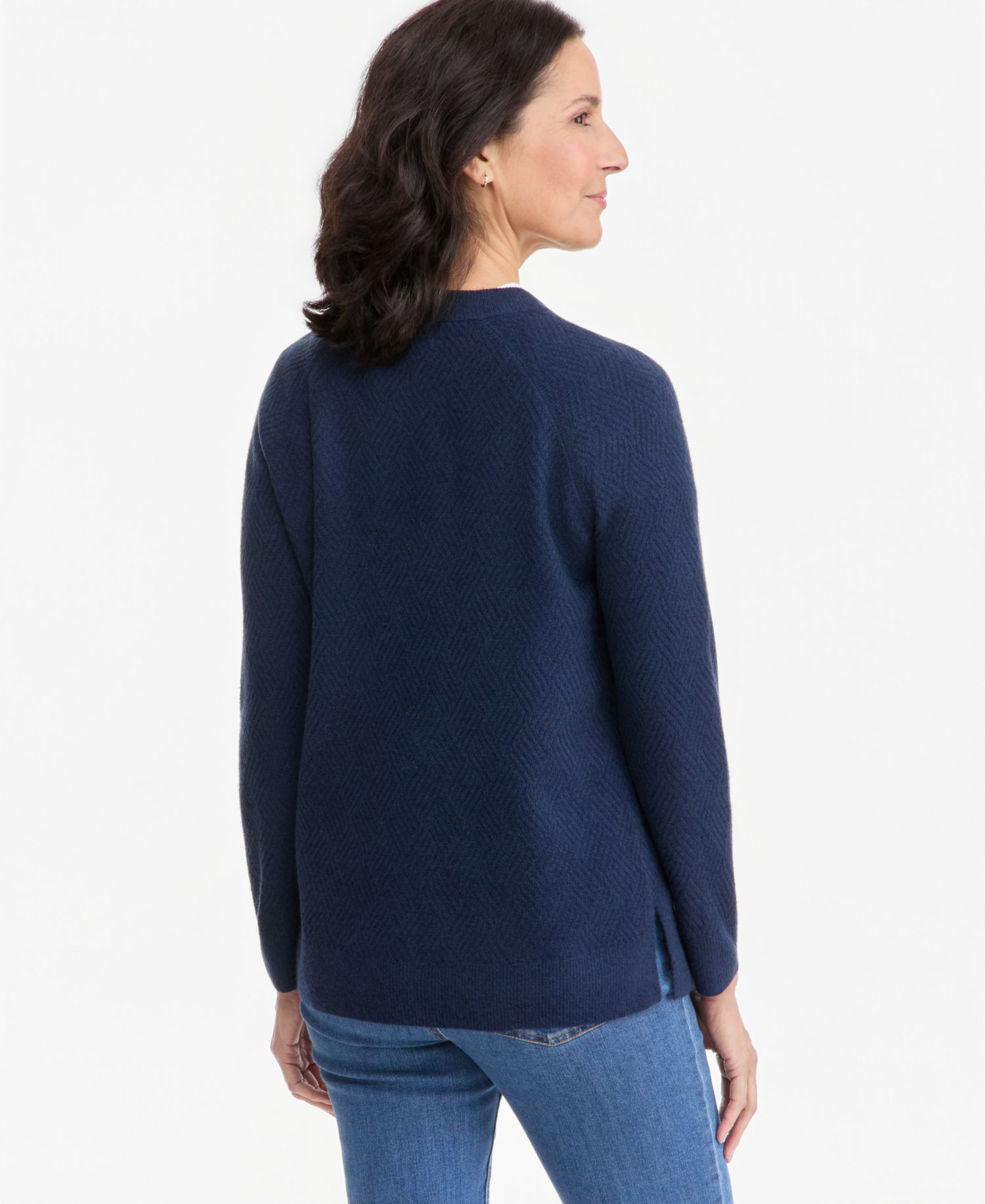 Women's Luxsoft Novelty-Stitch Crewneck Sweater