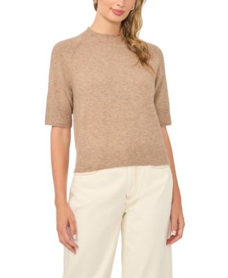 Women's Cozy Mock Neck Short-Sleeve Sweater