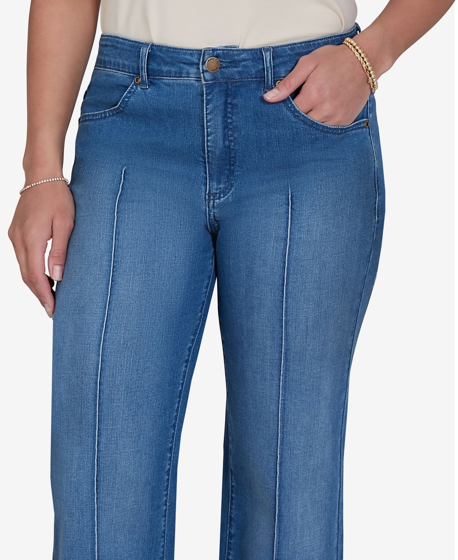 Petite High-Waisted Floral-Print Cuff Ankle Jeans