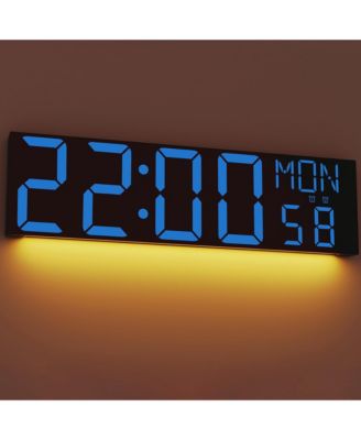 30 Inch Giant Digital Wall Clock  with Remote Big LED Countdown Auto DST Temperature Night Light Ideal Gift for Seniors