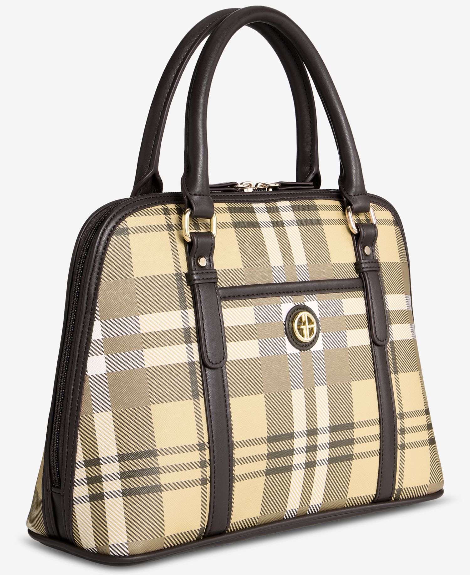 Plaid Detailed Dome Satchel