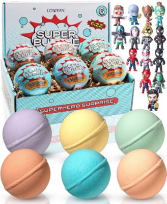 12-Piece Superhero Bath Bombs Gift Set with Surprise Toy