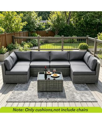 Patio Furniture Cushions Set 14-Piece,Replacement Outdoor Cushions for 6-Seat Patio Sectional,Deep Seat Cushion for Outdoor Sofa