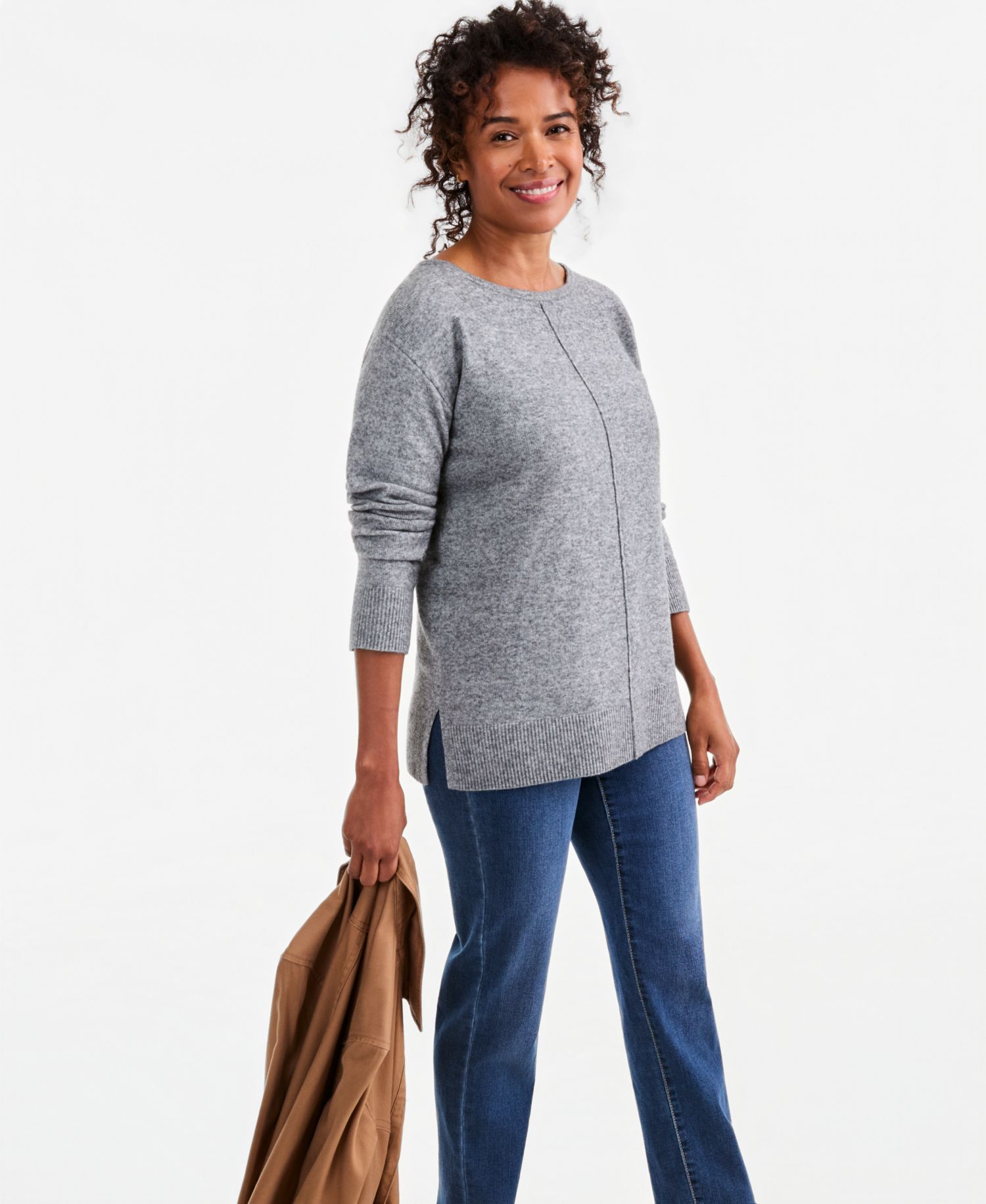 Plus Luxsoft Seamfront Boatneck Tunic Sweater
