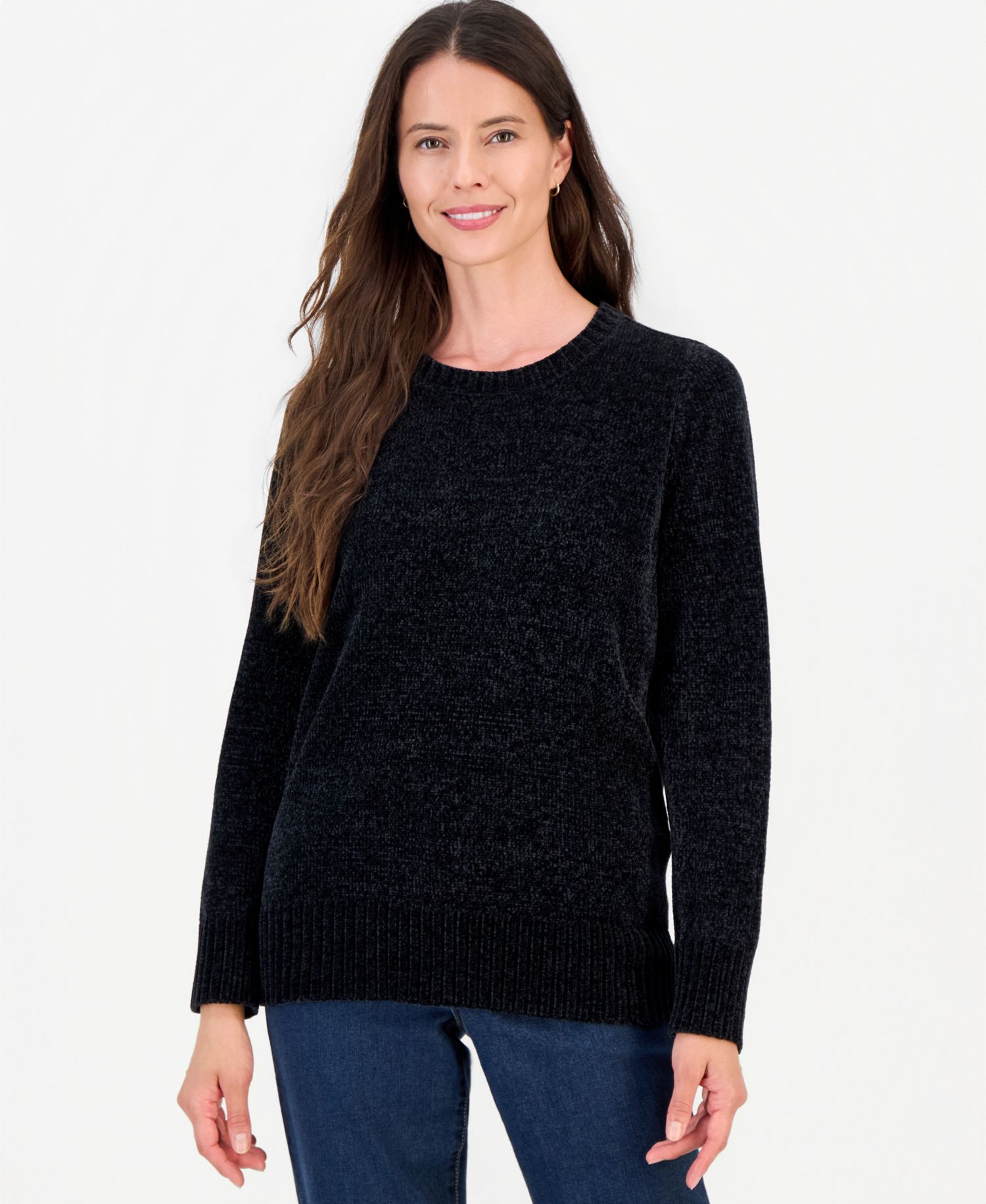 Women's Crewneck Chenille Long-Sleeve Sweater