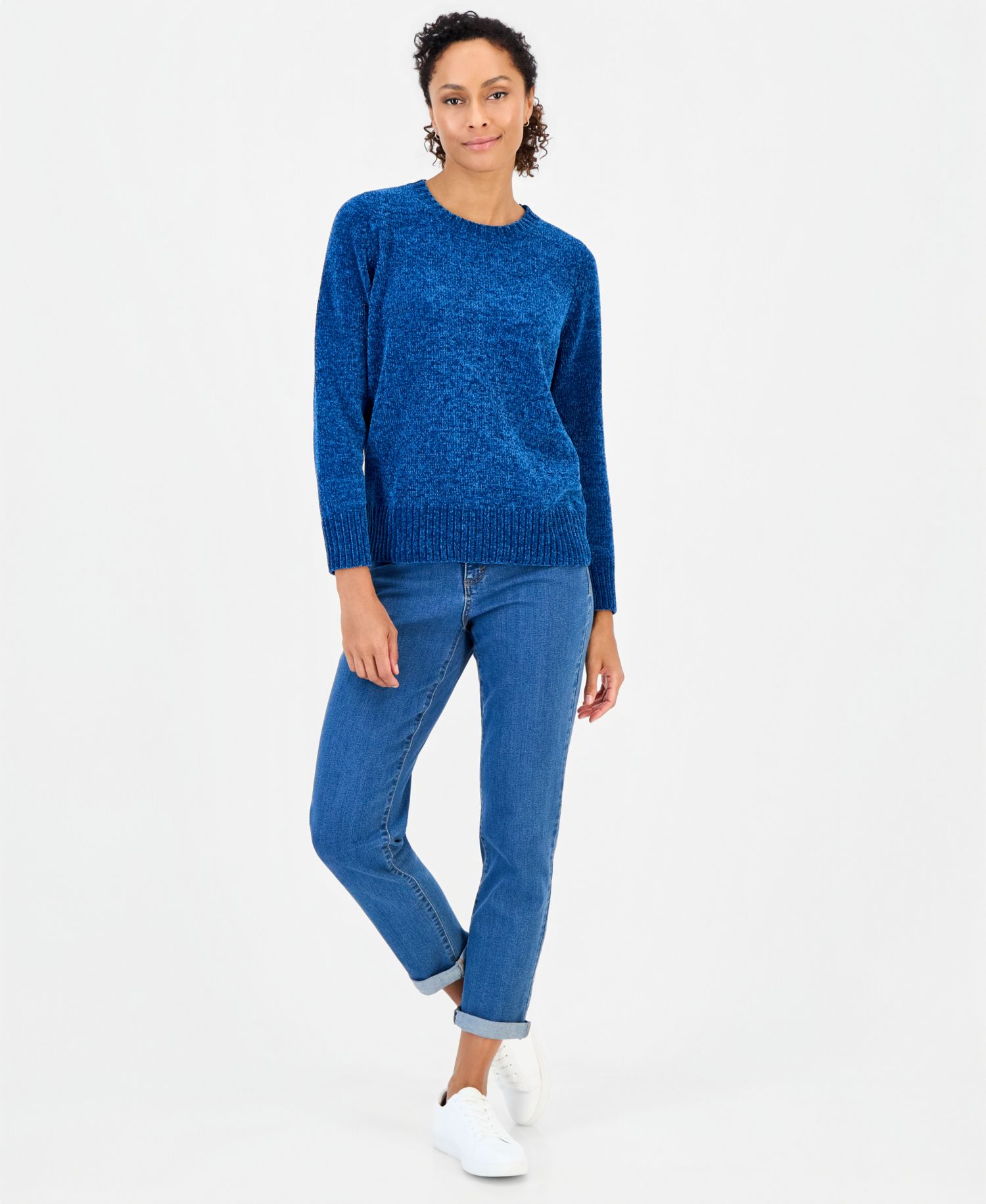 Women's Crewneck Chenille Long-Sleeve Sweater
