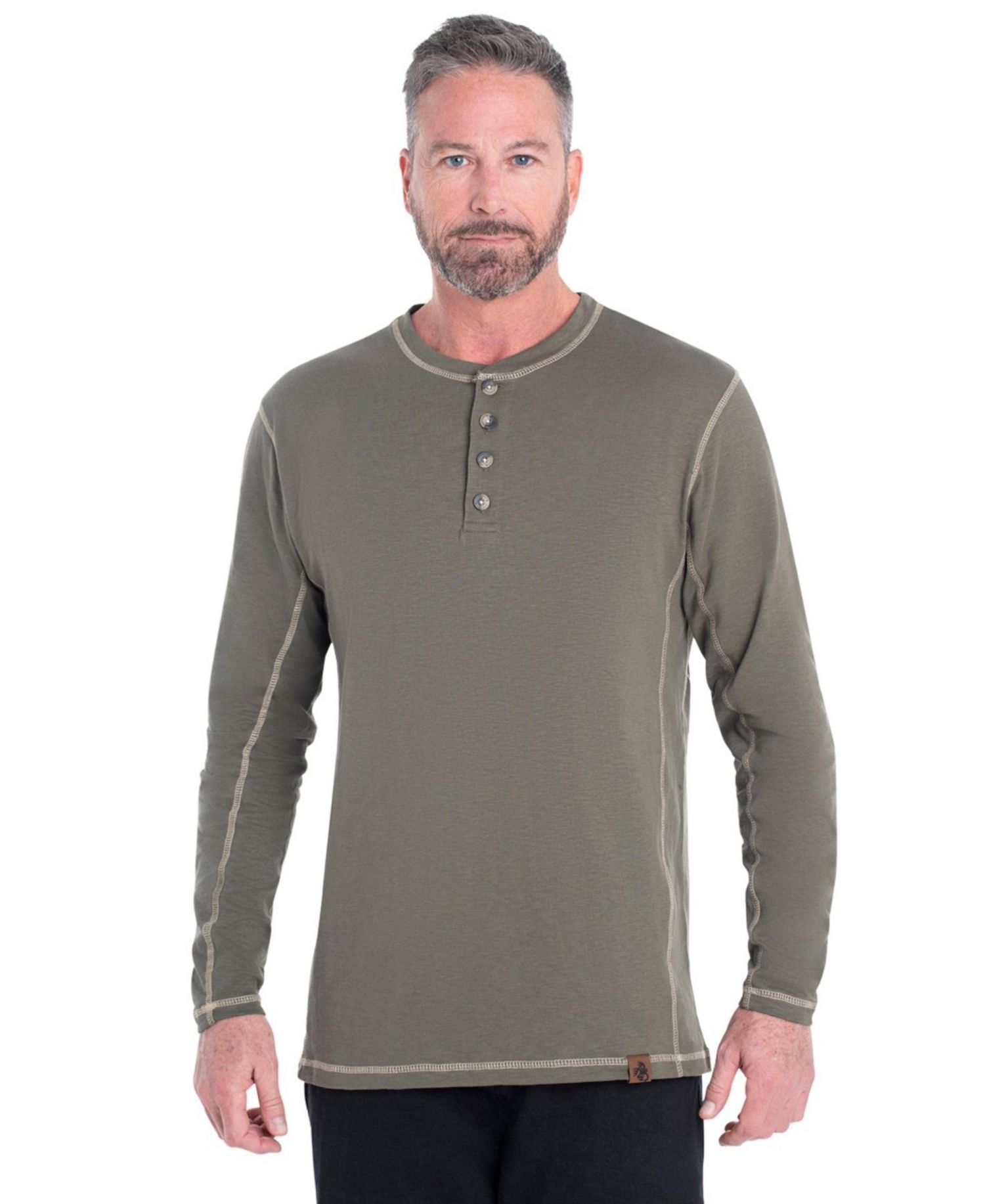 Mens Maverick Slub Henley Long Sleeve Shirt