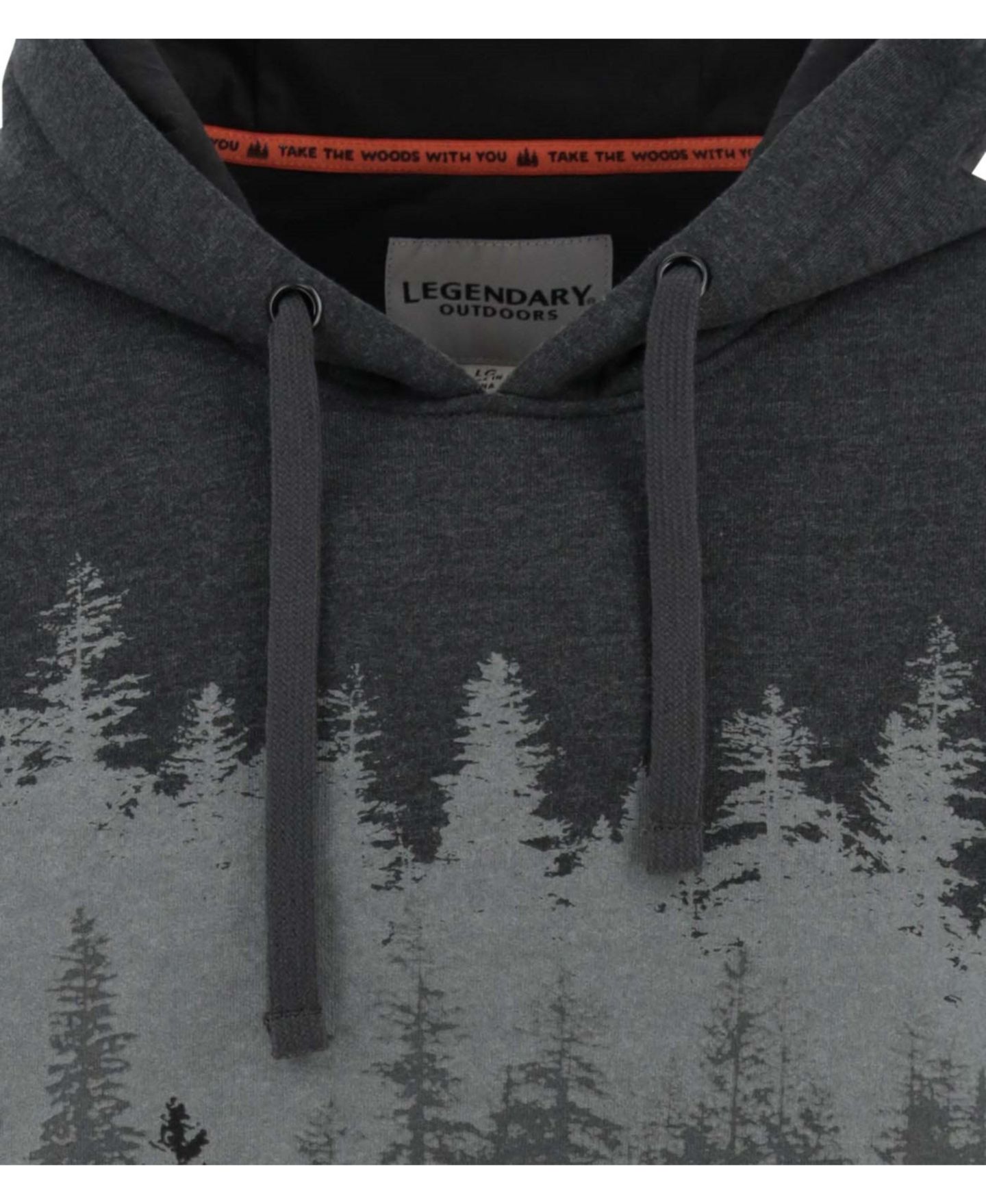 Мужское худи Legendary Whitetails Graphic Printed Pullover Long Sleeve, цвет: Чёрный меланжевый — фото 6