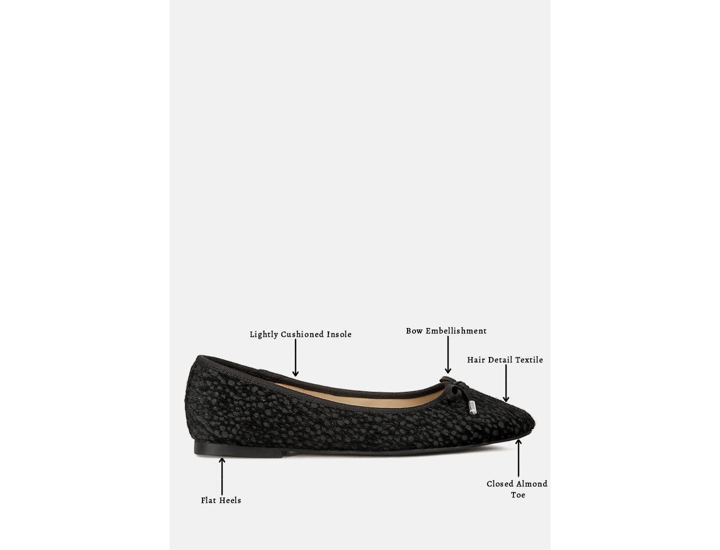 Женские балетки London Rag Ziggy Animal Print Flat Bow Ballerinas, цвет: Чёрный — фото 6